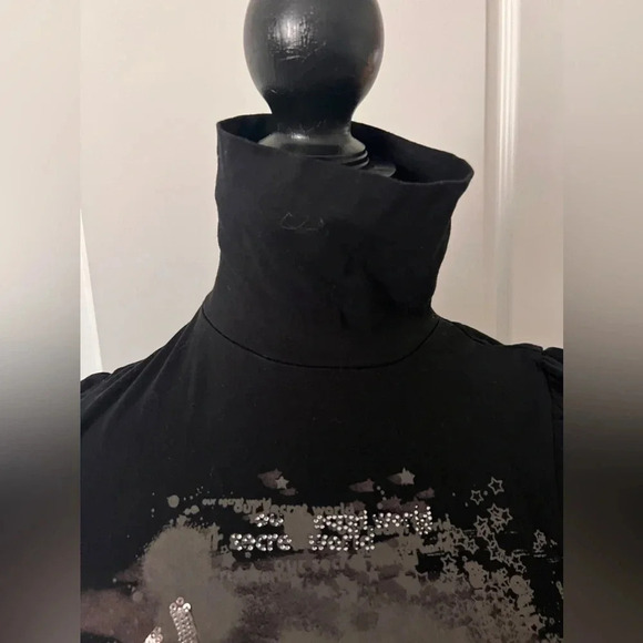Zara | Vintage Y2K Evening Collection Bedazzled Turtle  Neck | Size S [200] - Picture 7 of 7